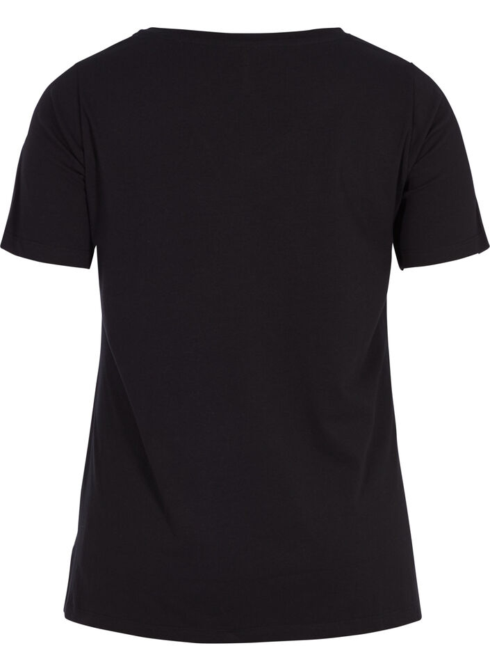 Einfarbiges basic T-Shirt aus Baumwolle, Schwarz, Packshot image number 1