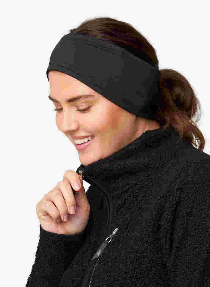Sport Stirnband mit Fleece, Black, Model
