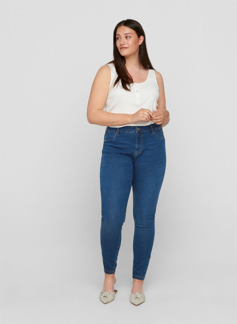 Jeggings aus Baumwollmischung, Blue denim, Model image number 0