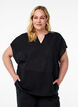 Lockere Bluse mit angeschnittenen &Auml;rmeln, Schwarz, Model image number 0