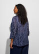 Gemusterte Bluse mit Stehkragen und 3/4-&Auml;rmeln, Blau, Model image number 2