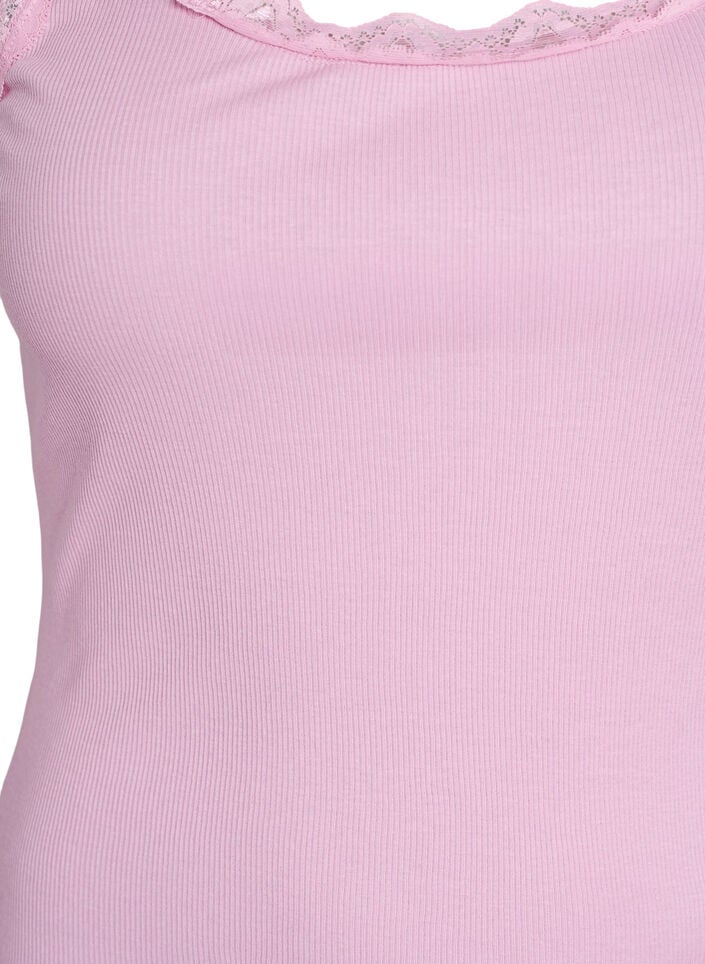 Top mit Spitzensaum, Pink, Packshot image number 2