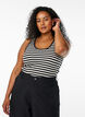 Gestreiftes Tanktop mit Rippenstruktur, Schwarz, Model image number 0