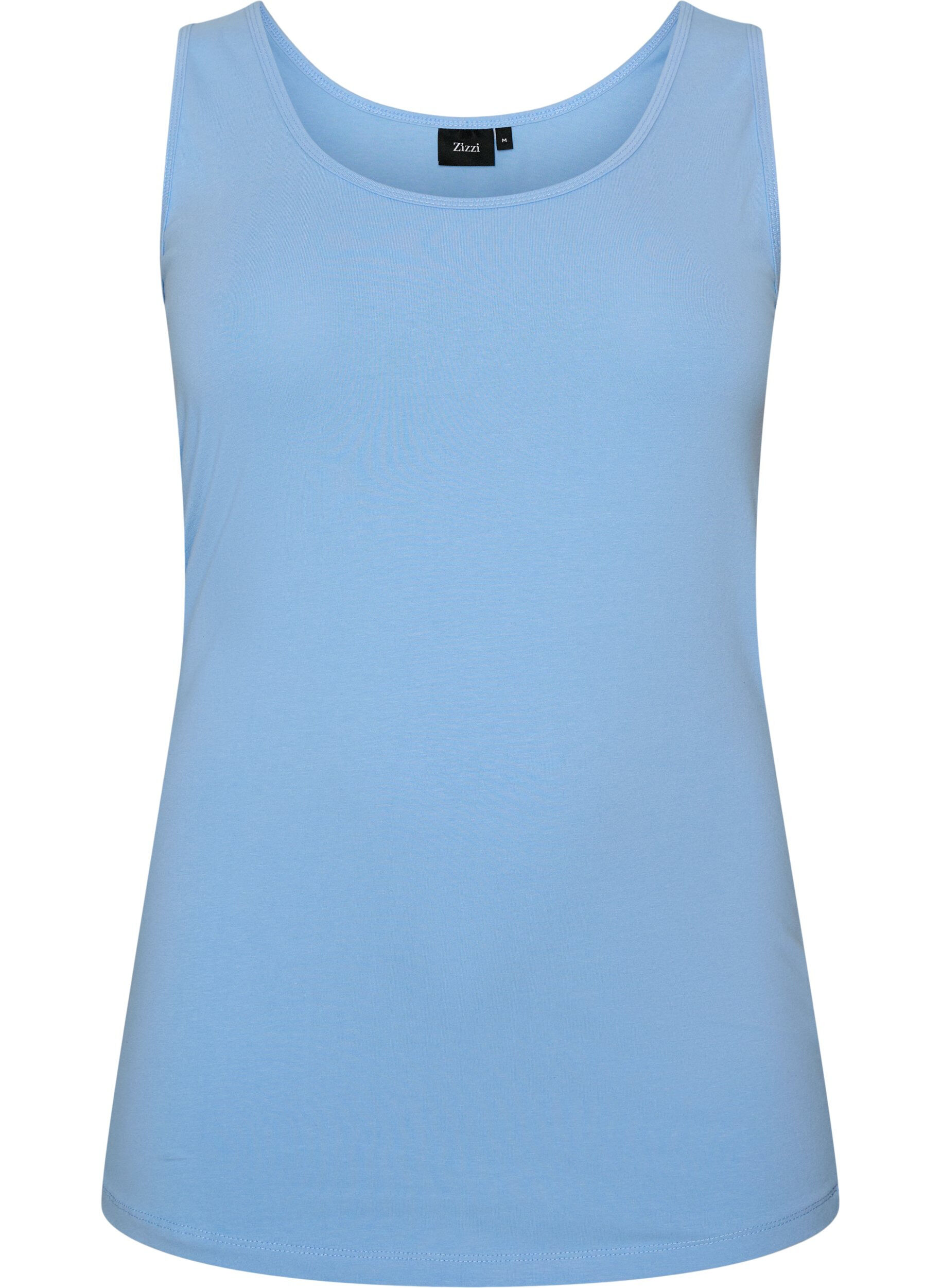 ZizziEinfarbiges Basic Top aus Baumwolle, Blau, Packshot image number 0