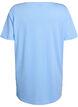 Einfarbiges Oversize T-Shirt mit V-Ausschnitt, Blau, Packshot image number 1