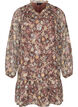 Kleid aus Chiffon mit gebl&uuml;mtem Print und R&uuml;schenlagen, Braun, Packshot image number 0