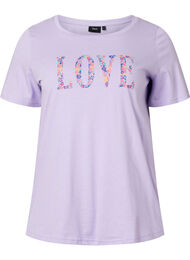 T-Shirt aus Baumwolle mit Rundhalsausschnitt und Print, Lavender W. Love, Packshot