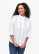 Baumwollshirt mit Lochmuster, Bright White, Model image number 0