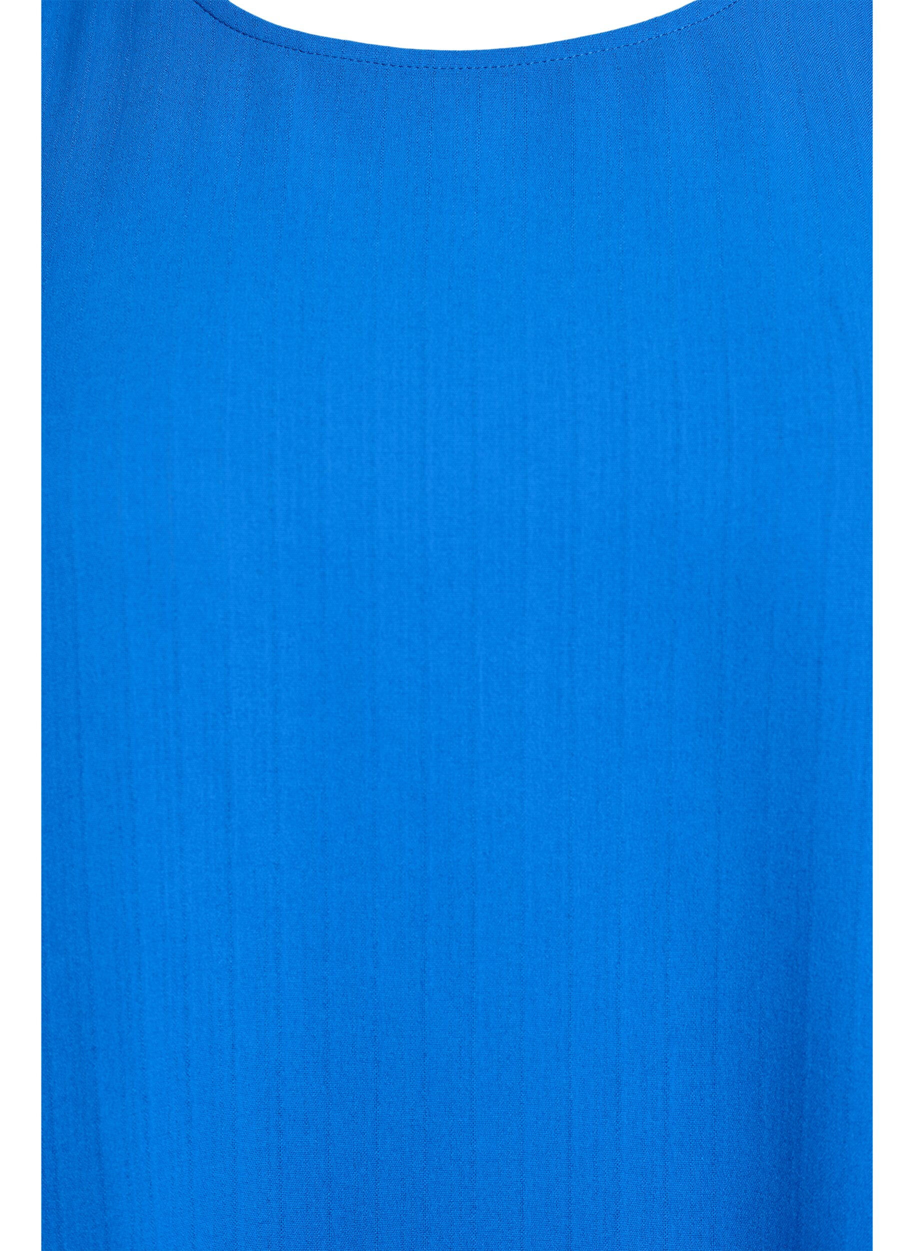 ZizziKurz&auml;rmelige Bluse mit Rundhalsausschnitt, Blau, Packshot image number 2