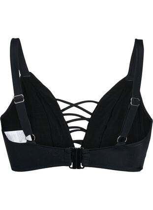 Bikini-Top mit Bänder-Details, Black, Packshot image number 1