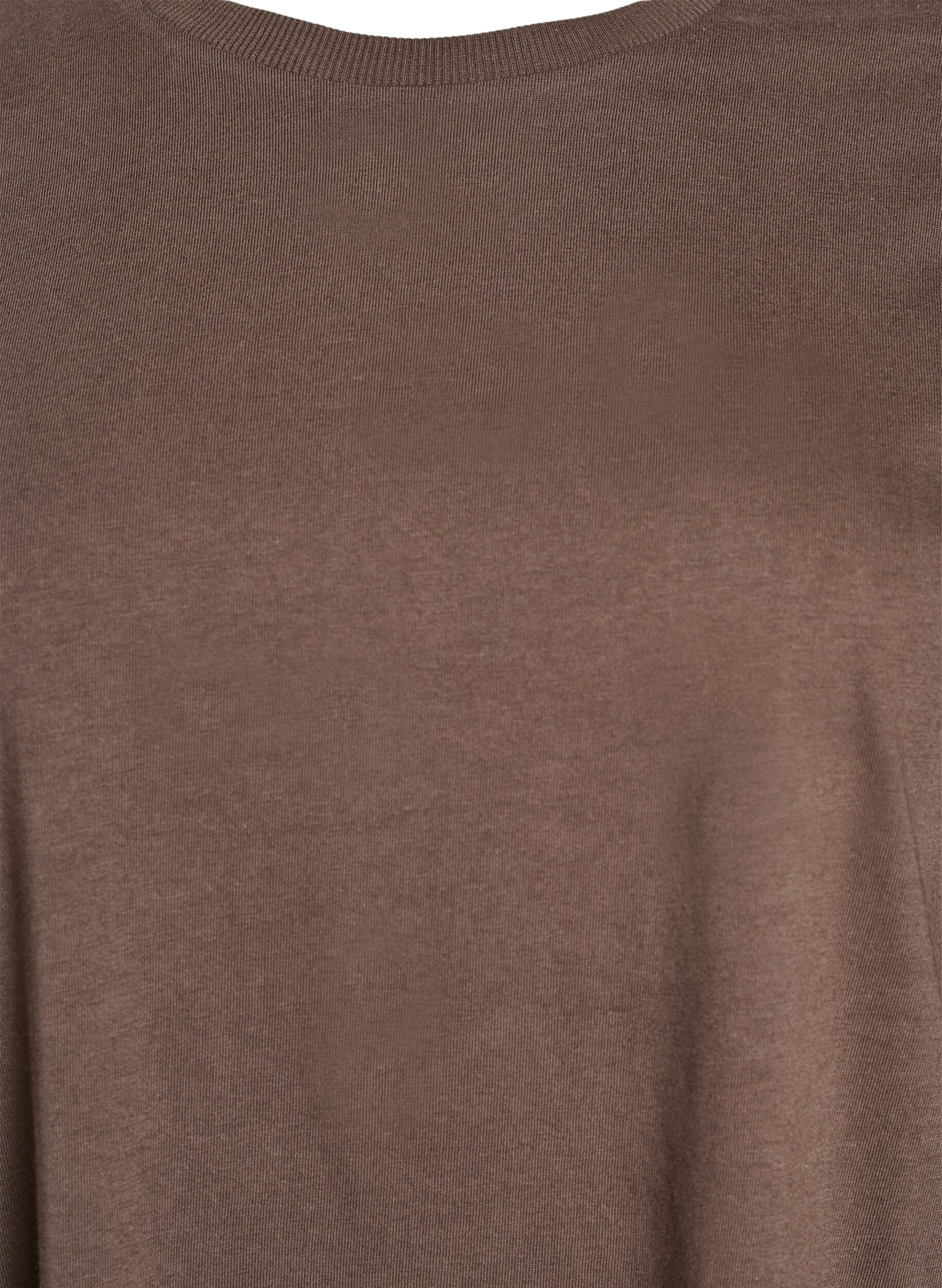 ZizziKnielanges Baumwoll-T-Shirt-Kleid, Braun, Packshot image number 2