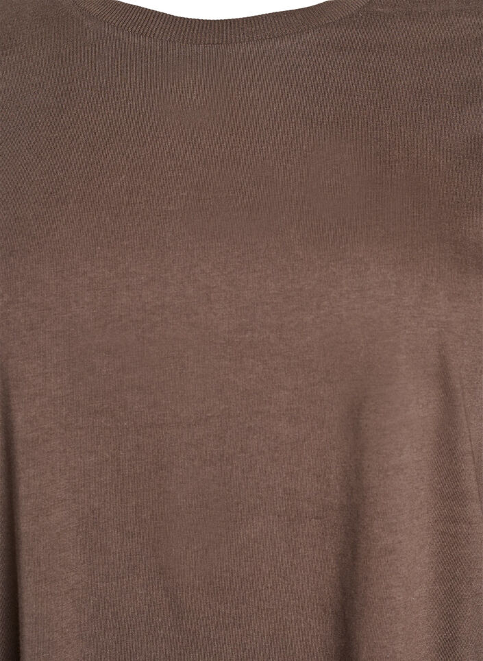 Knielanges Baumwoll-T-Shirt-Kleid, Braun, Packshot image number 2