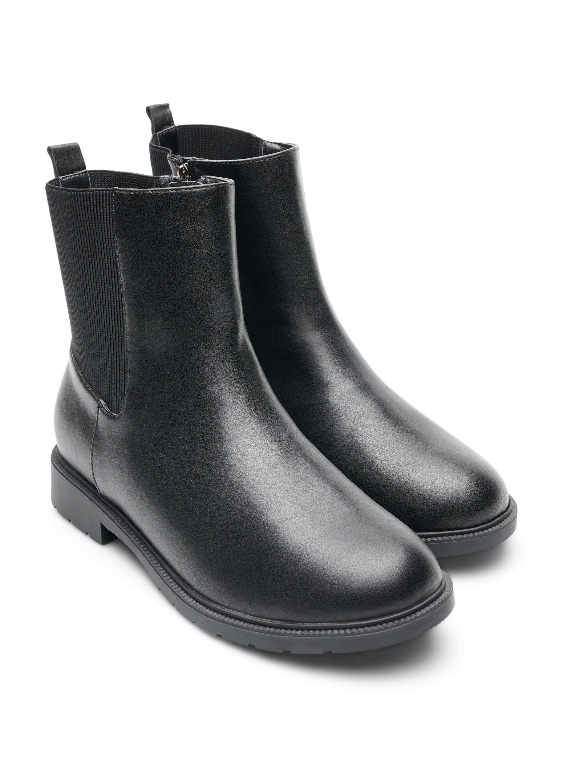 ZizziChelsea-Boot aus Leder mit Elastikeinsatz, Schwarz, Packshot image number 1