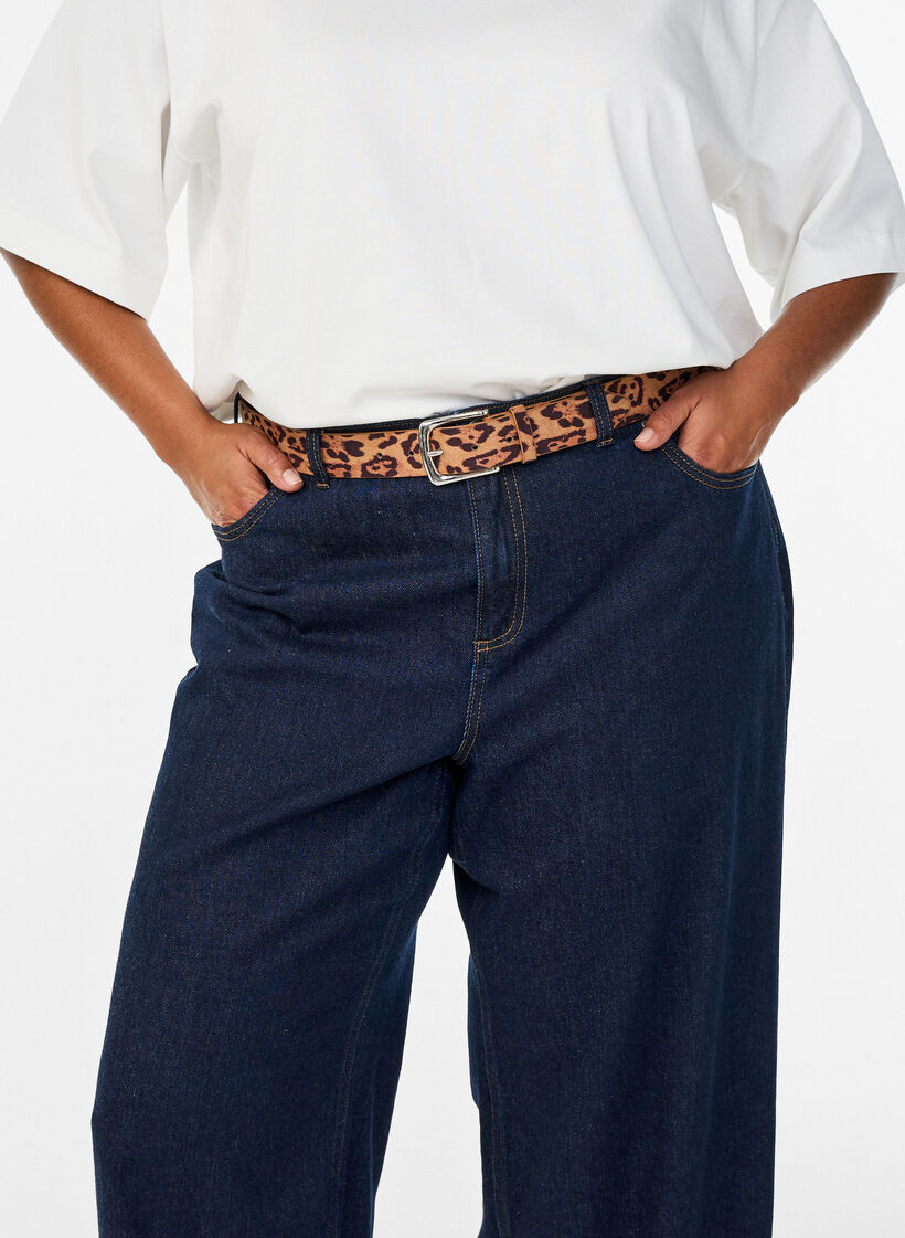 Gürtel mit Leopardenmuster, Braun, Model image number 0