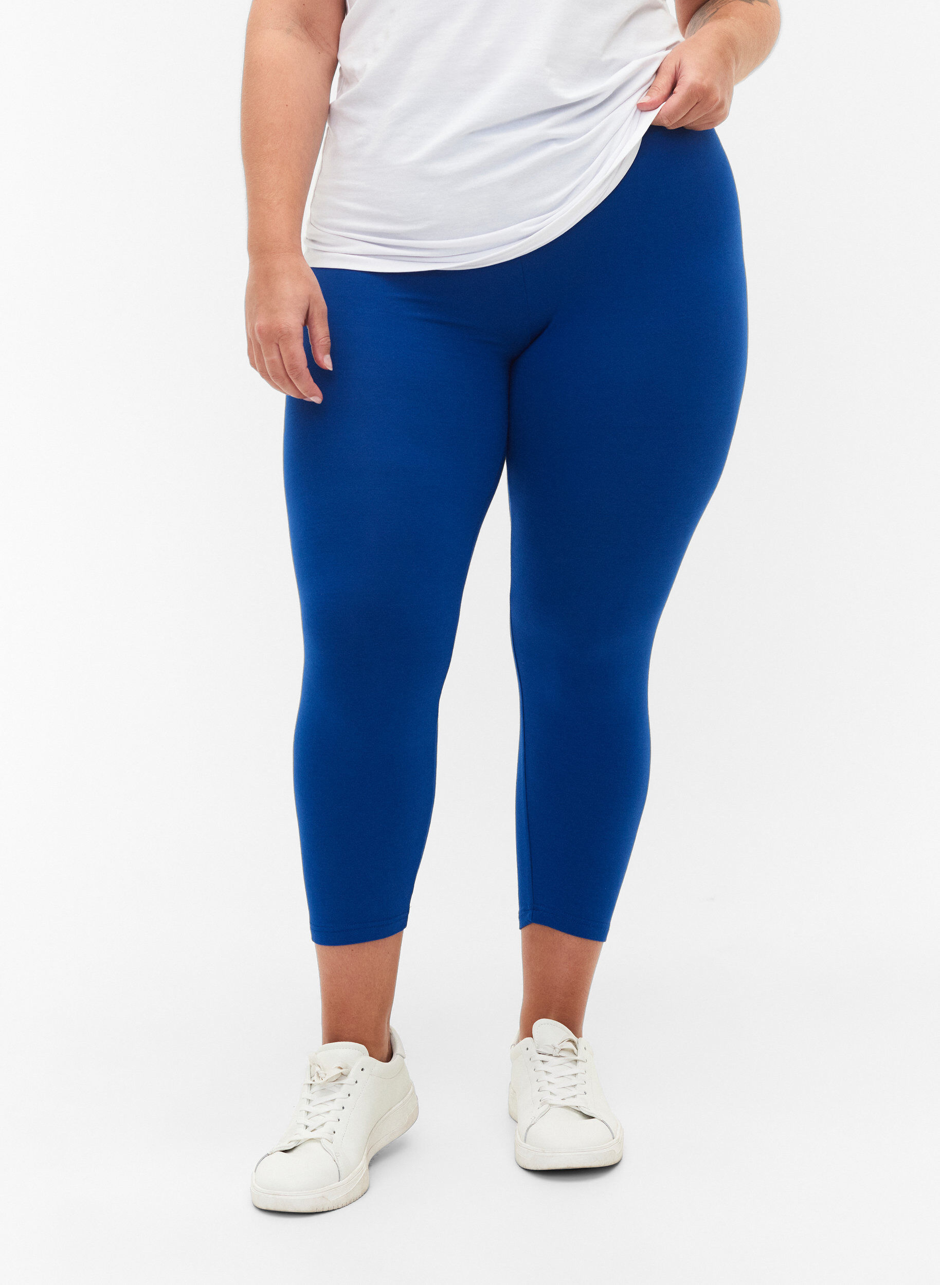 ZizziBasic 3/4-Leggings aus Viskose, Blau, Model image number 0