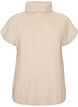 Strickweste mit Rollkragen und Zopfmuster, Beige, Packshot image number 0
