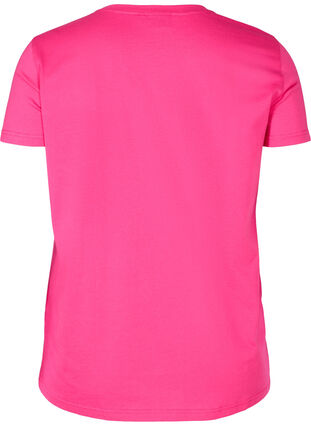 Kurzarm T-Shirt aus Baumwolle mit Nieten, Fuchsia Purple, Packshot image number 1