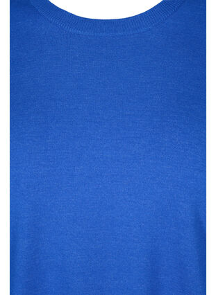 Langarm Bluse mit Ripp und Schlitz, Dazzling Blue Mel., Packshot image number 2