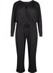Jumpsuit mit Wickeloptik und Bändern, Dark Grey Melange, Packshot image number 0