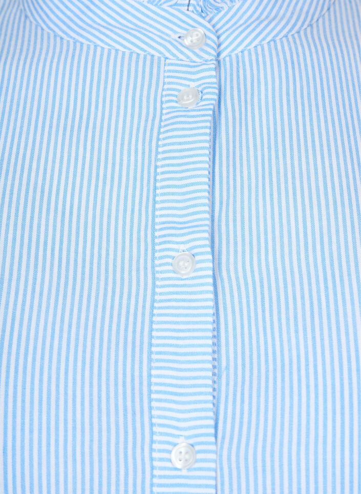  Hemdbluse mit Rüschenkragen und Häkelband, Marina W. Stripe, Packshot image number 2