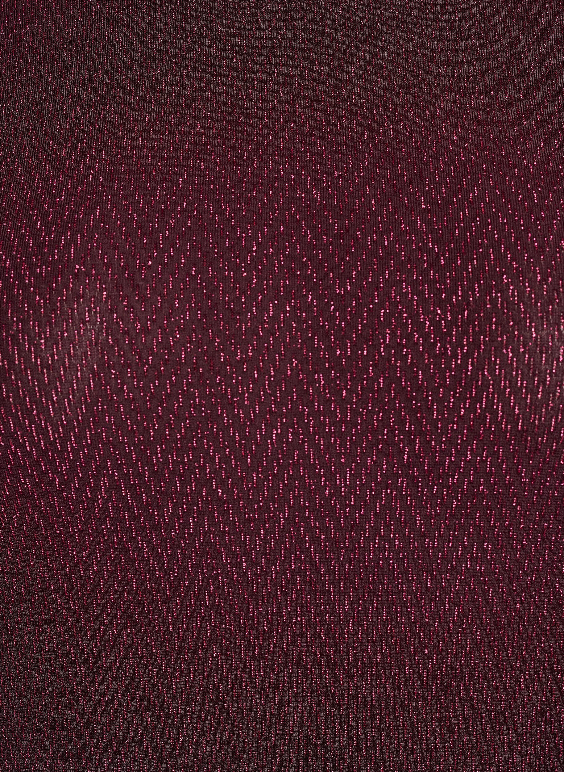 ZizziKurzes Kleid mit einem Glitzermuster, Dunkles Bordeaux, Packshot image number 2