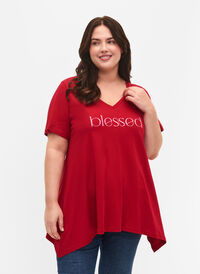 T-Shirt aus Baumwolle mit kurzen Ärmeln, Barbados Cherry BLES, Model
