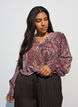 Tunika mit Paisleymuster und gesmokten &Auml;rmelb&uuml;ndchen, Rot, Model image number 0