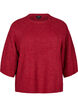 Ripppullover mit 3/4-Ärmeln, Rot, Packshot image number 0