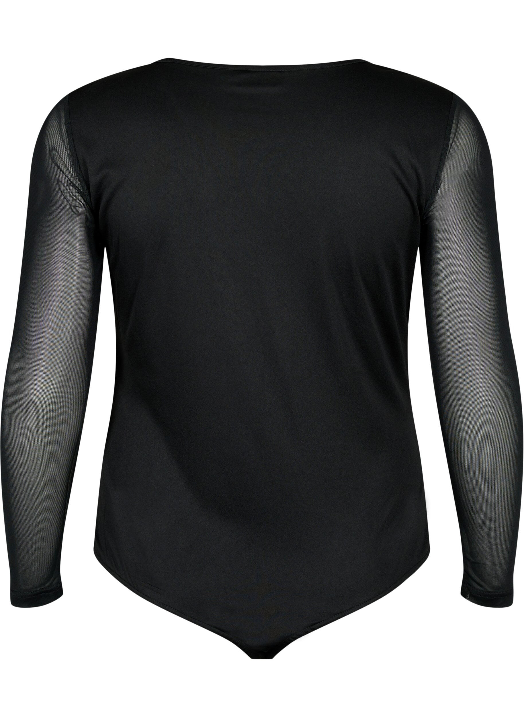 ZizziBodystocking mit Spitze und Mesh, Black, Packshot image number 1