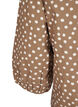 Gepunktete Baumwollbluse mit 3/4-Arm, Coca Mocha Dot , Packshot image number 3
