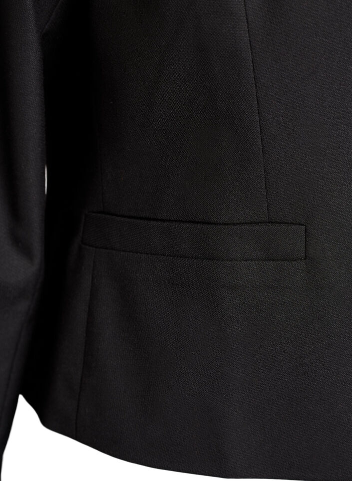 Kurze Jacke mit goldfarbenen Knöpfen, Schwarz, Packshot image number 3