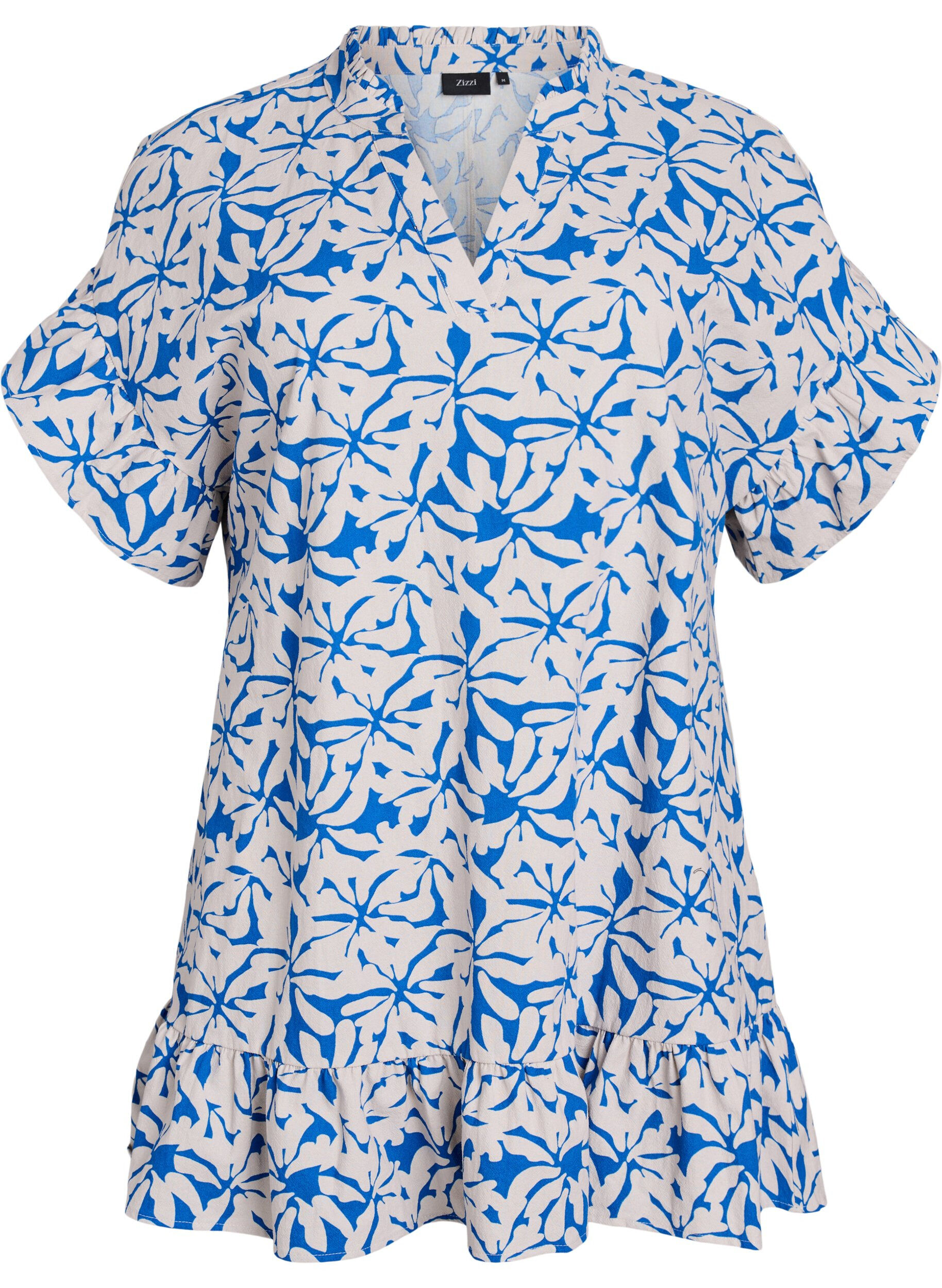 Tunika mit V-Ausschnitt und R&uuml;schendetails