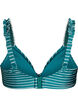 Gestreiftes Bikini Top mit herausnehmbarer Wattierung, Grün, Packshot image number 1