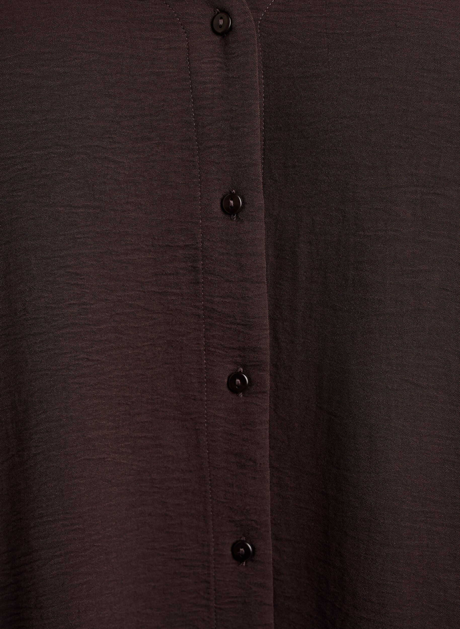ZizziShirt blouse with V-neck and 3/4 sleeves, Brown, Packshot image number 2