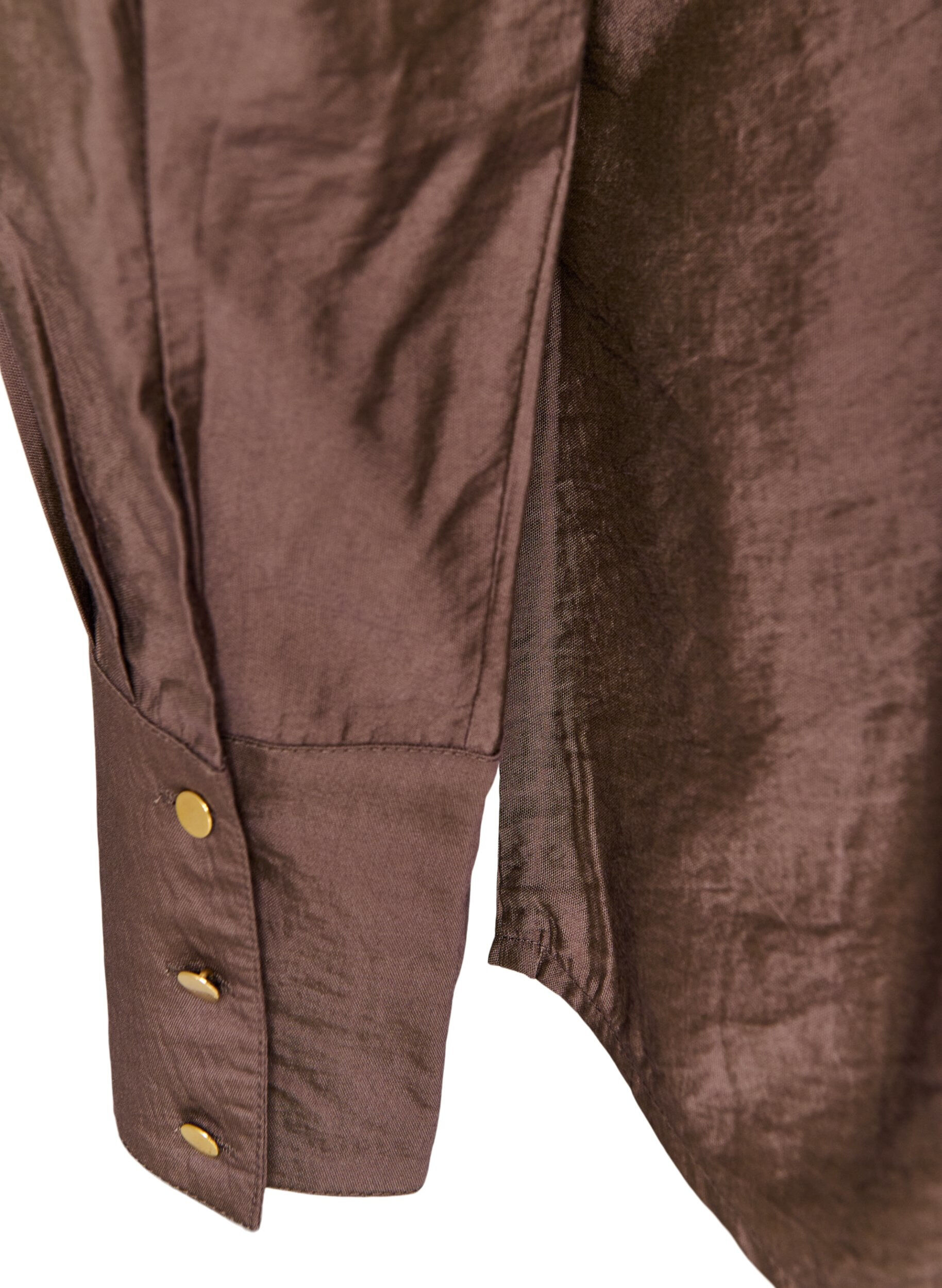 ZizziBluse aus Viskose mit goldenen Kn&ouml;pfen, Braun, Packshot image number 3