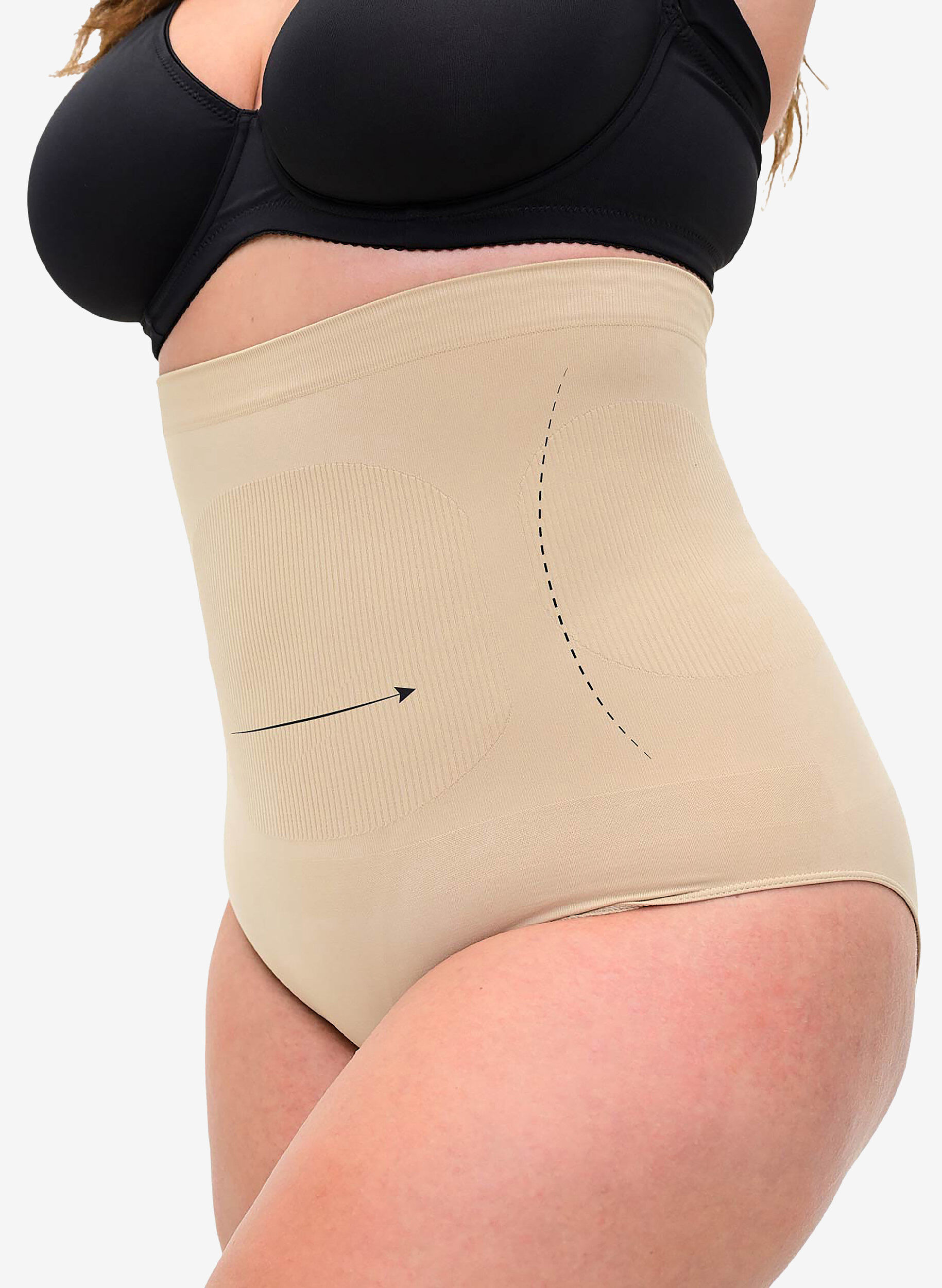 Hochtaillierter Shapewear Slip, Beige, Model