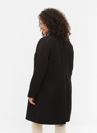 Langer Mantel mit Knopfverschluss, Black, Model