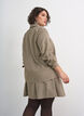 Bluse mit kleinem Karomuster und Strasssteinen, Braun, Model image number 2