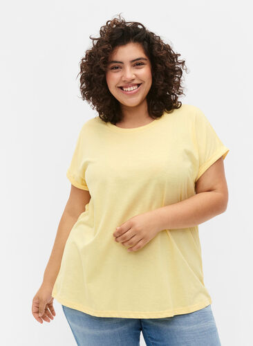 Kurzärmeliges T-Shirt aus einer Baumwollmischung, Popcorn, Model image number 0