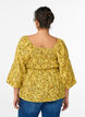 Bluse mit Smock und Karree-Ausschnitt, Gelb, Model image number 2