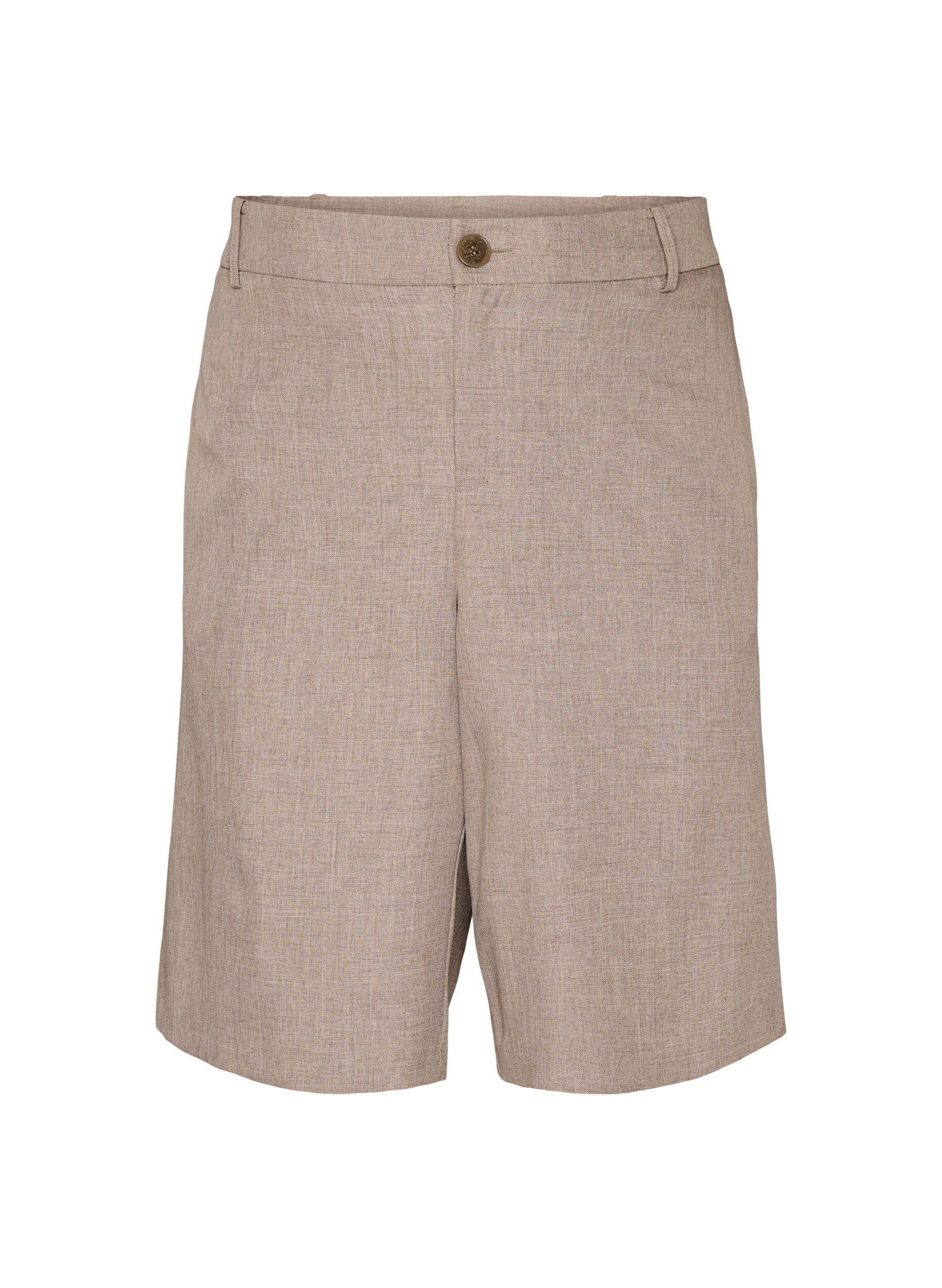 ZizziLockere Bermudashorts mit hoher Taille, Braun, Packshot image number 0
