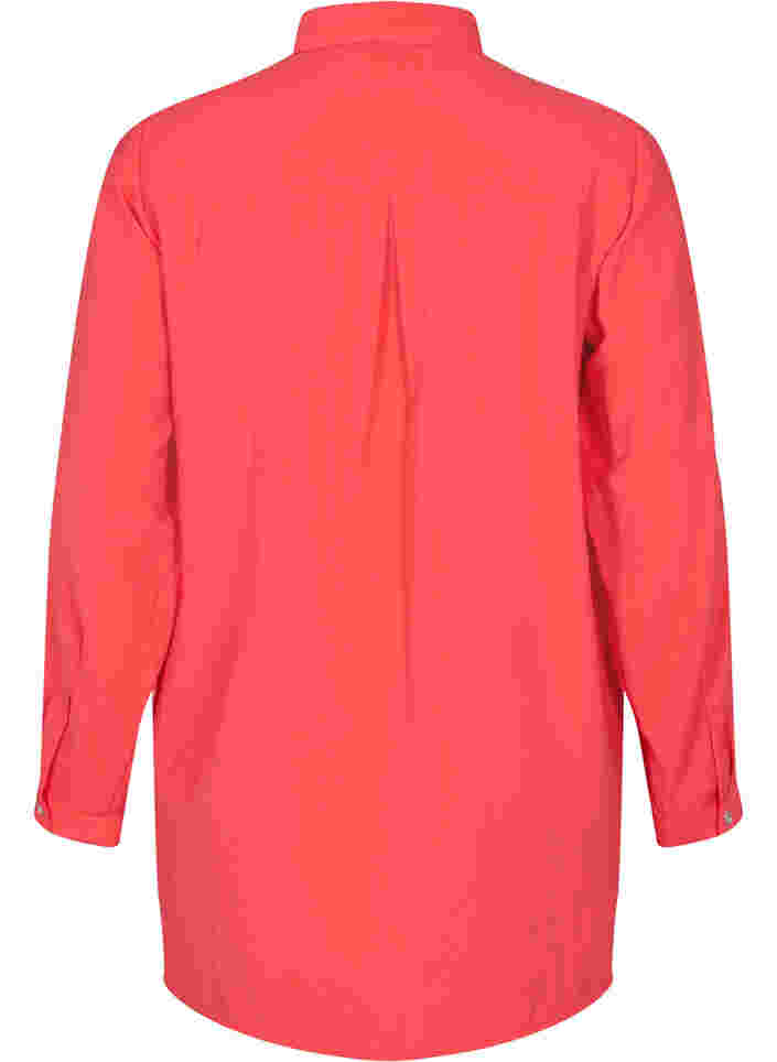 Langes Hemd aus Viskosemischung, Hibiscus, Packshot image number 1