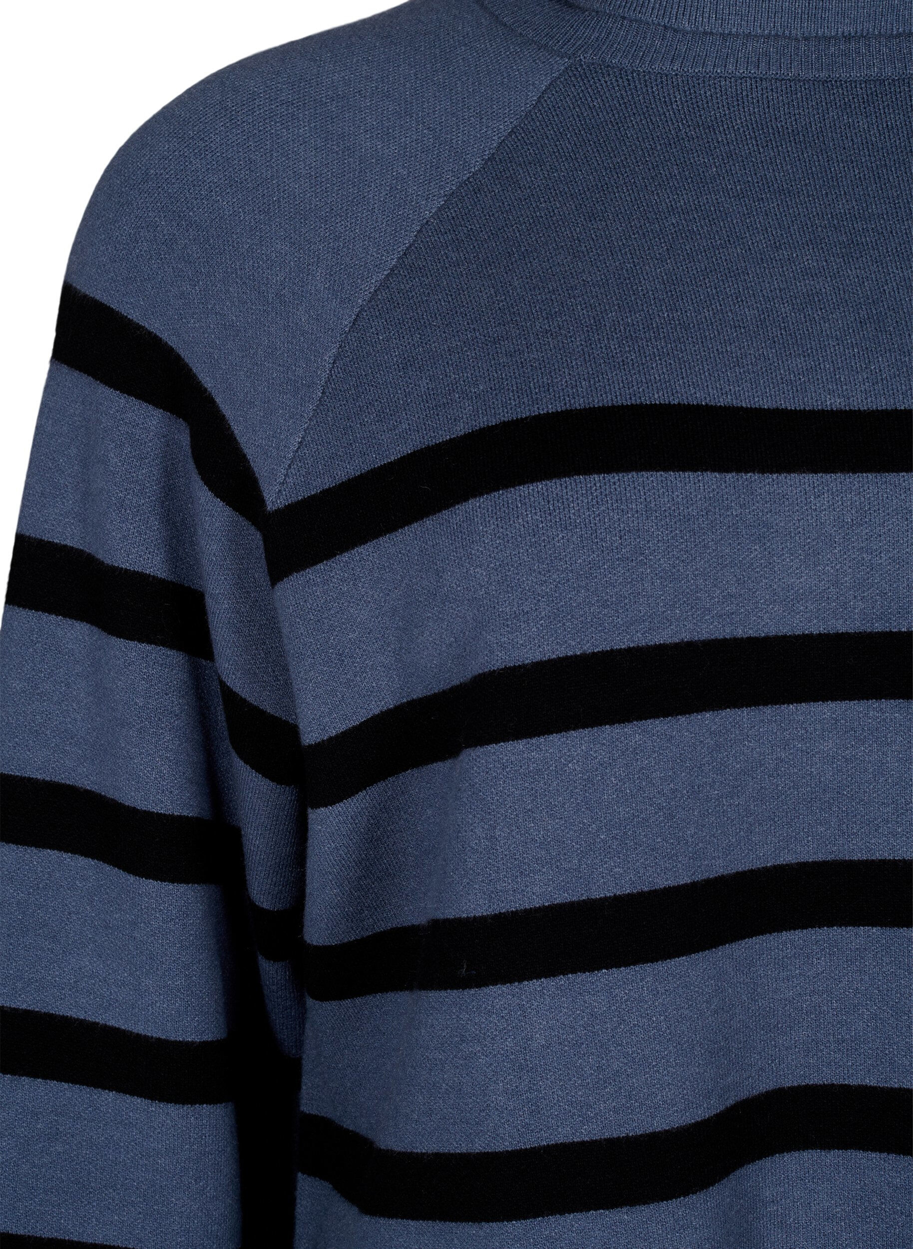 ZizziGestreifter Strickpullover mit Rollkragen, B.Sea w.BlackStripes, Packshot image number 2