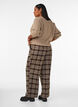 Karierte Hose mit weitem Bein, Braun, Model image number 1