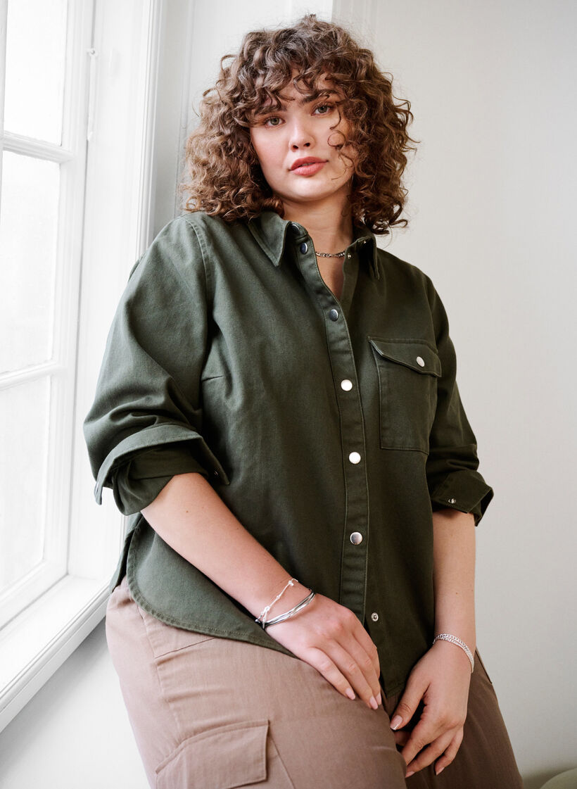 Canvas-Jacke mit Kn&ouml;pfen, Forest Night, Image image number 0