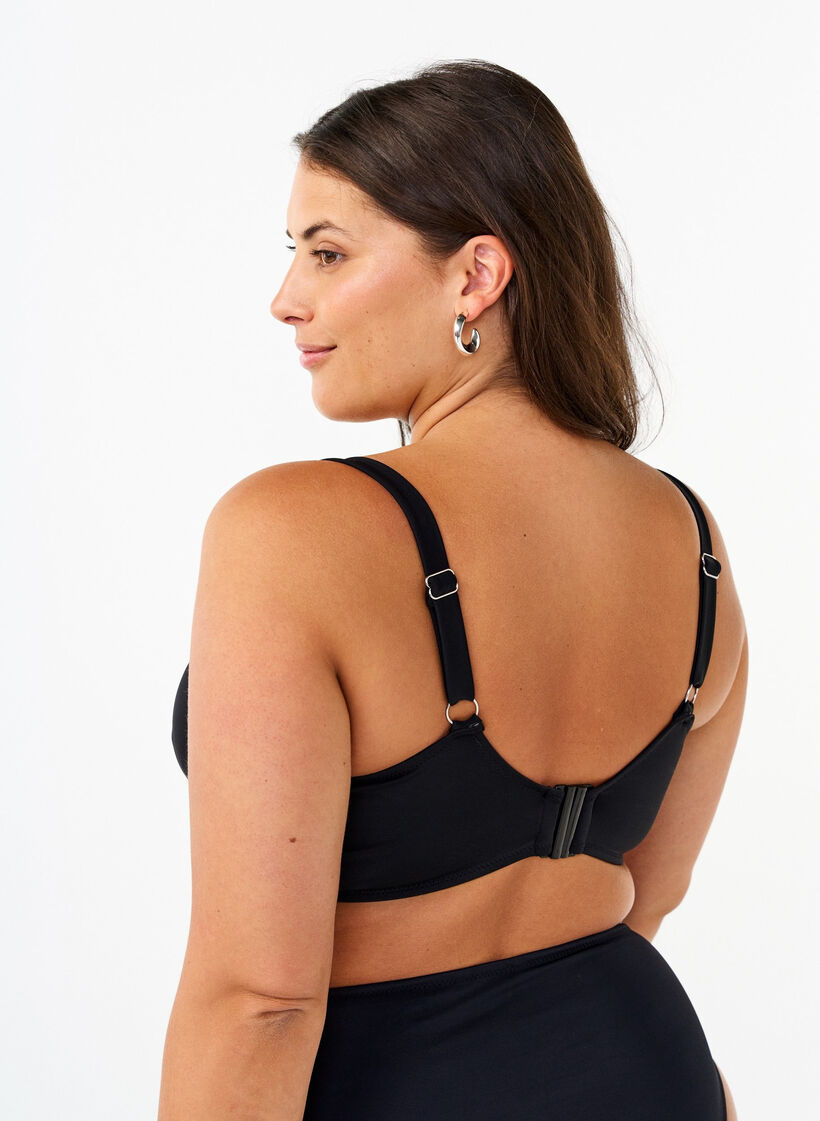 Bikini-BH mit Bügel und Drapierung, Schwarz, Model image number 1