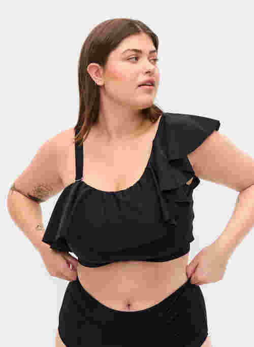 One-Shoulder Bikinitop mit Rüschen