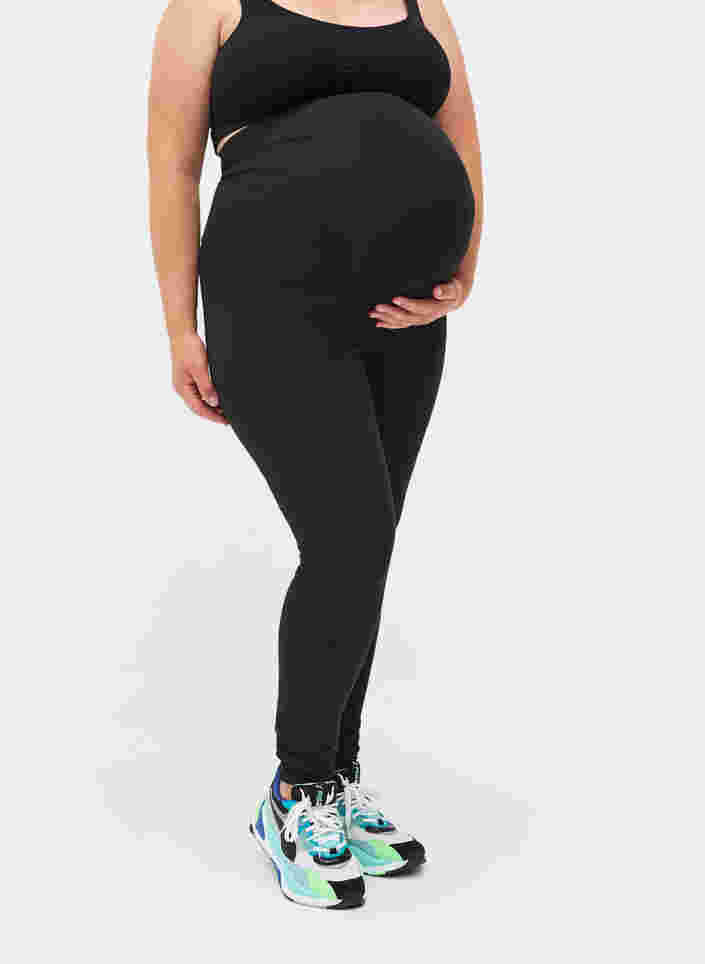 Schwangerschaftsleggings aus Baumwollmischung, Black, Model image number 2