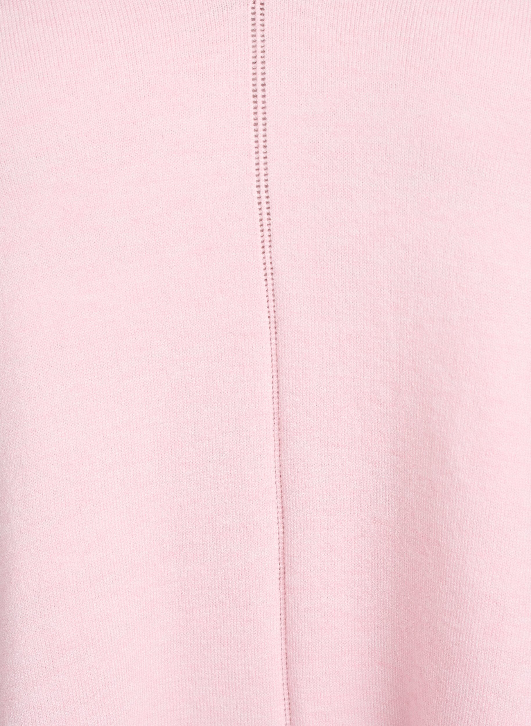ZizziBluse aus Feinstrick mit V-Ausschnitt und Detail auf der Vorderseite, Pink, Packshot image number 2