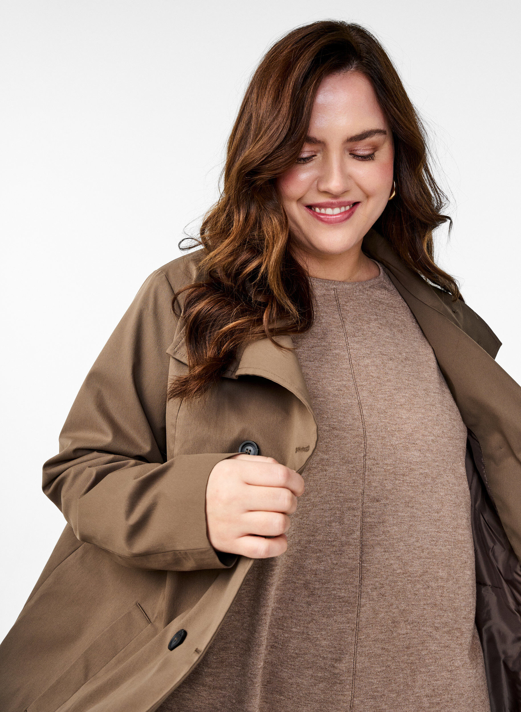 ZizziFr&uuml;hlingsjacke aus wasserabweisendem Material mit A-Linie, Braun, Image image number 0